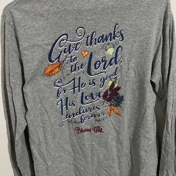 Delta- Grey long sleeve blessed girl shirt- Size S - Picture 3 of 3